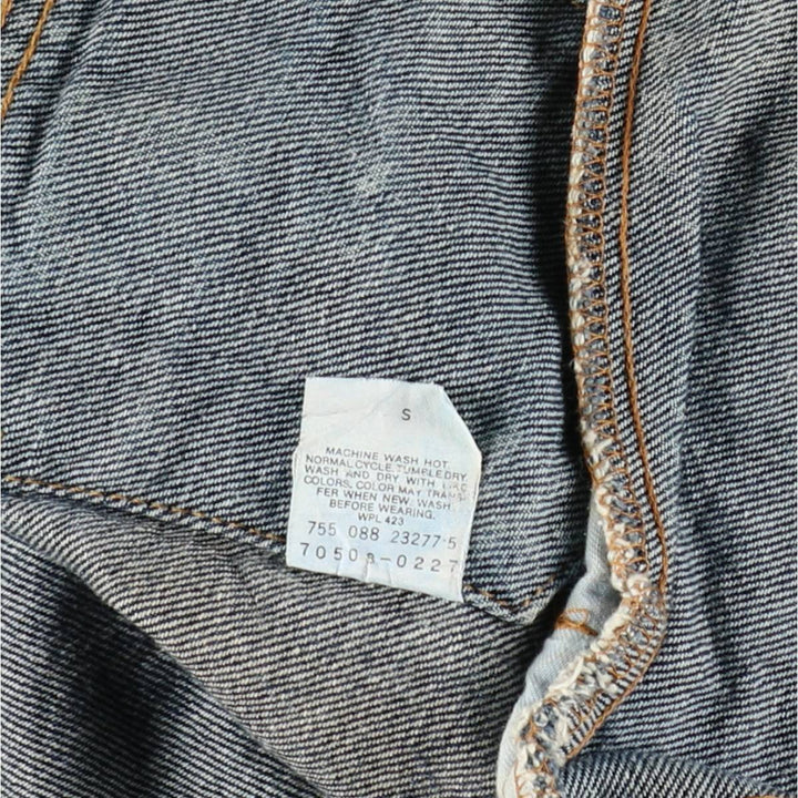 1990'S Levi's 70508-0227 Chemical Wash Denim Jacket, Made in USA, Women's Size S (Equivalent), Vintage cotton navy blue type Vintage Second Hand