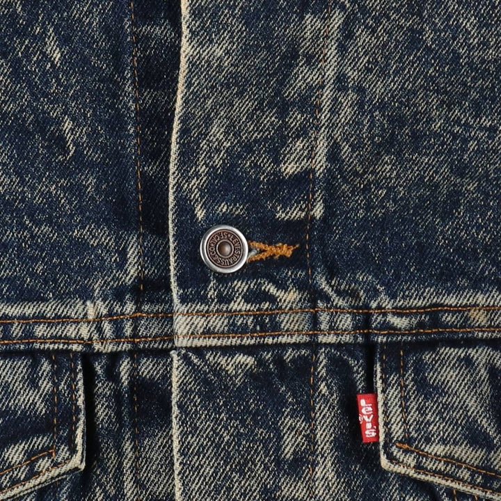 1990'S Levi's 70508-0227 Chemical Wash Denim Jacket, Made in USA, Women's Size S (Equivalent), Vintage cotton navy blue type Vintage Second Hand