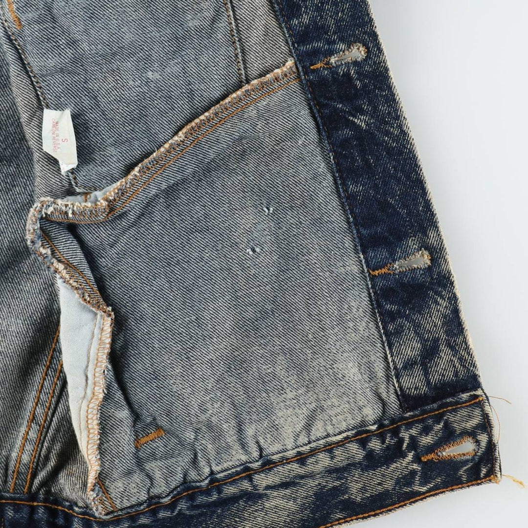 1990'S Levi's 70508-0227 Chemical Wash Denim Jacket, Made in USA, Women's Size S (Equivalent), Vintage cotton navy blue type Vintage Second Hand