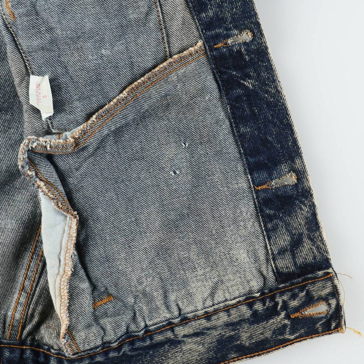1990'S Levi's 70508-0227 Chemical Wash Denim Jacket, Made in USA, Women's Size S (Equivalent), Vintage cotton navy blue type Vintage Second Hand