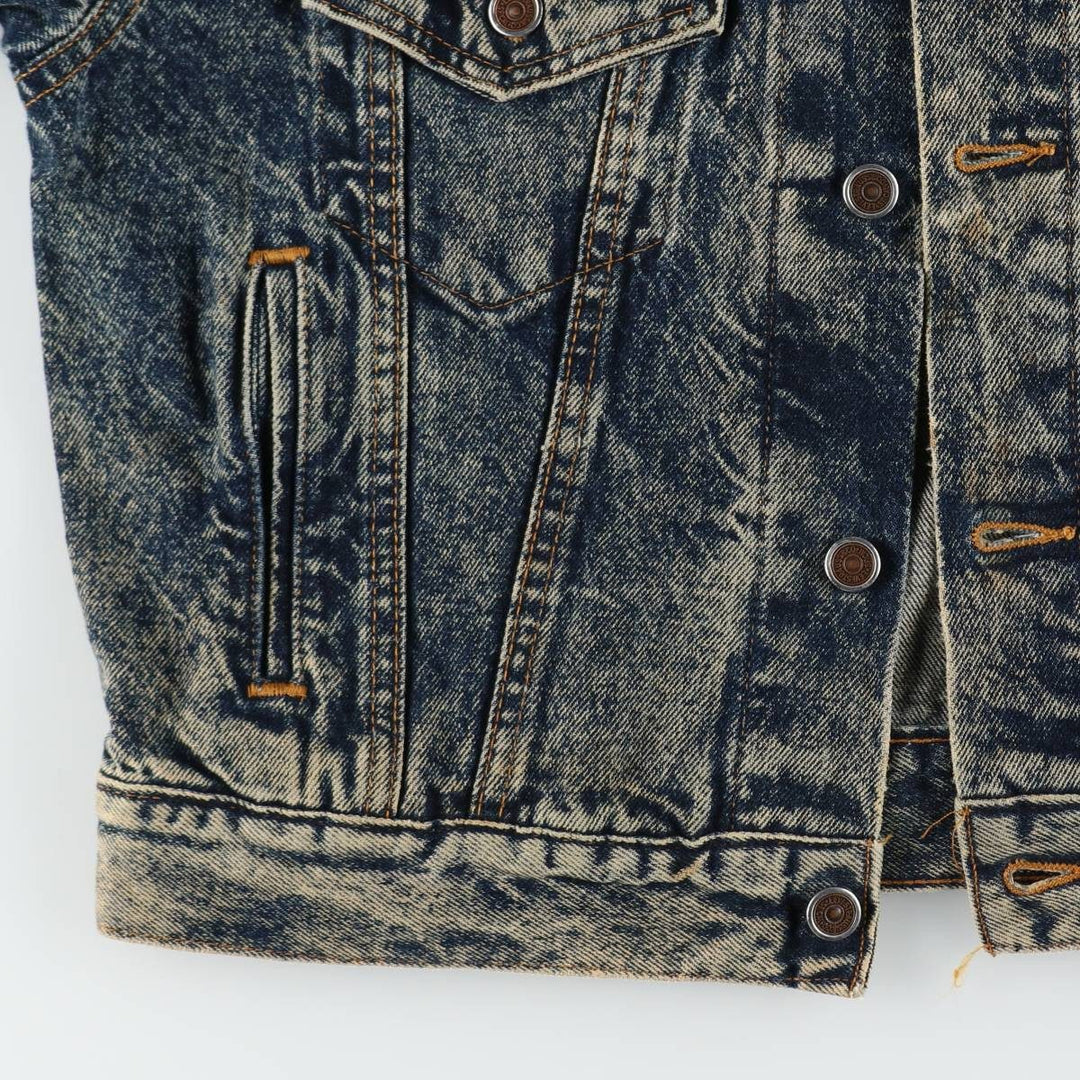 1990'S Levi's 70508-0227 Chemical Wash Denim Jacket, Made in USA, Women's Size S (Equivalent), Vintage cotton navy blue type Vintage Second Hand