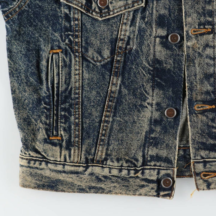 1990'S Levi's 70508-0227 Chemical Wash Denim Jacket, Made in USA, Women's Size S (Equivalent), Vintage cotton navy blue type Vintage Second Hand
