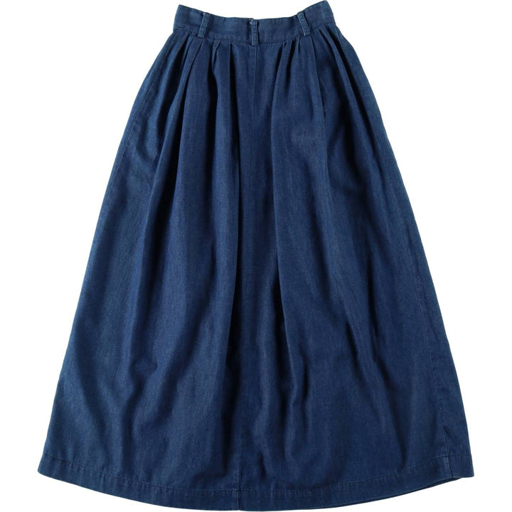 ~90'S Ralph Lauren denim long flared skirt, made in USA, women's size S equivalent, vintage. cotton navy blue type Vintage Second Hand
