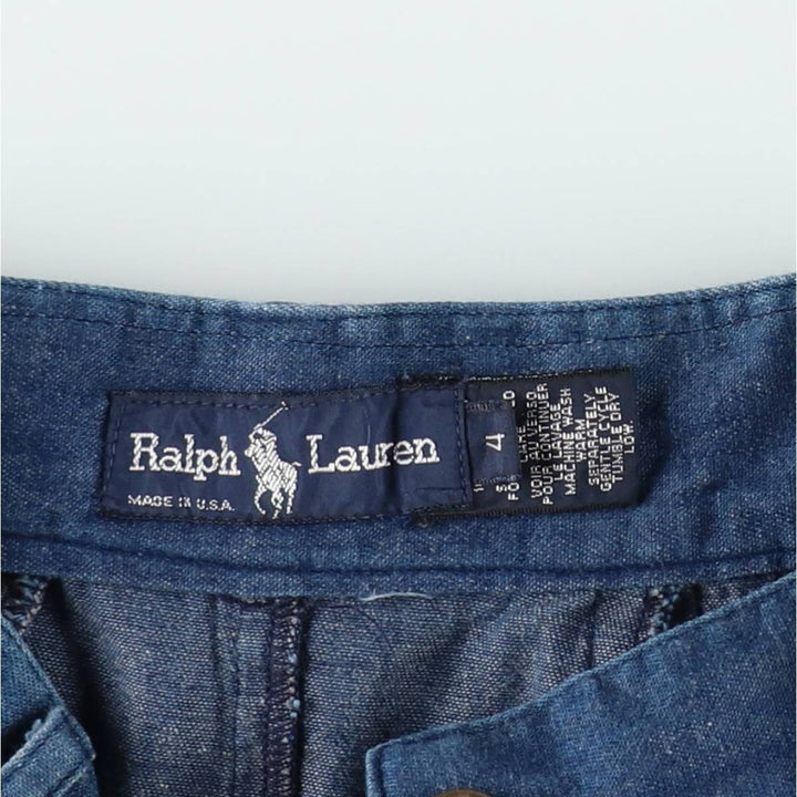 ~90'S Ralph Lauren denim long flared skirt, made in USA, women's size S equivalent, vintage. cotton navy blue type Vintage Second Hand