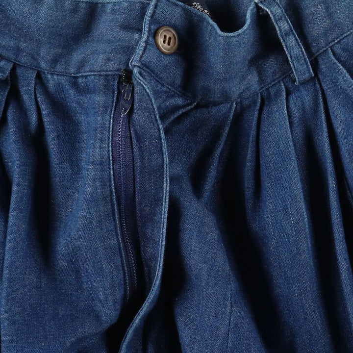 ~90'S Ralph Lauren denim long flared skirt, made in USA, women's size S equivalent, vintage. cotton navy blue type Vintage Second Hand
