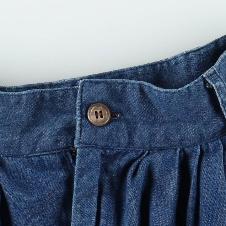 ~90'S Ralph Lauren denim long flared skirt, made in USA, women's size S equivalent, vintage. cotton navy blue type Vintage Second Hand
