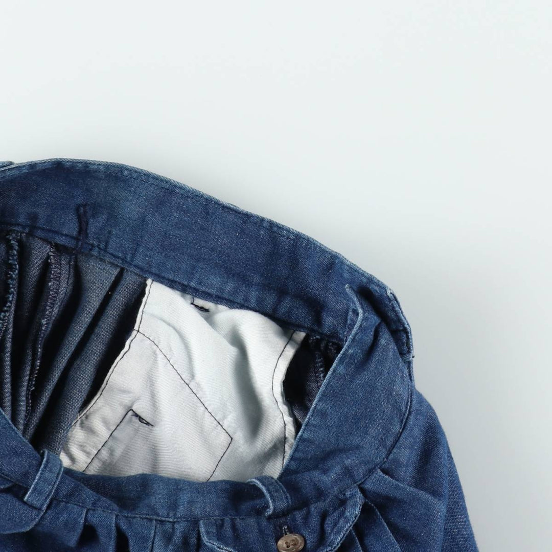 ~90'S Ralph Lauren denim long flared skirt, made in USA, women's size S equivalent, vintage. cotton navy blue type Vintage Second Hand
