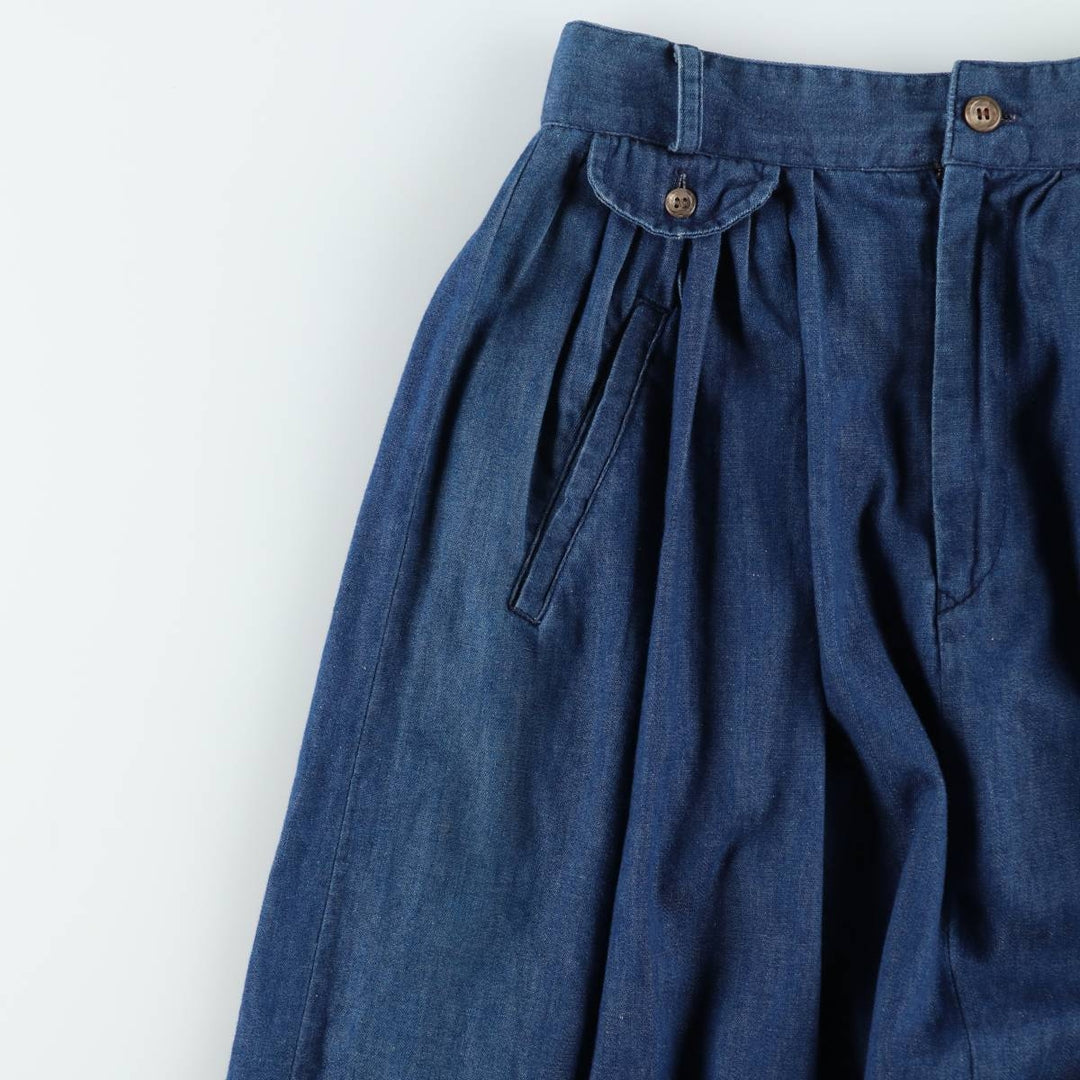 ~90'S Ralph Lauren denim long flared skirt, made in USA, women's size S equivalent, vintage. cotton navy blue type Vintage Second Hand