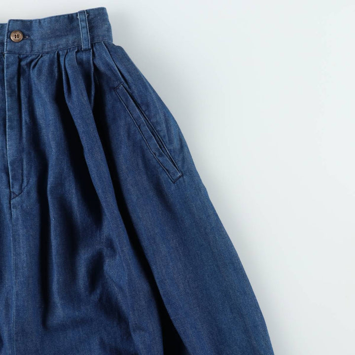 ~90'S Ralph Lauren denim long flared skirt, made in USA, women's size S equivalent, vintage. cotton navy blue type Vintage Second Hand