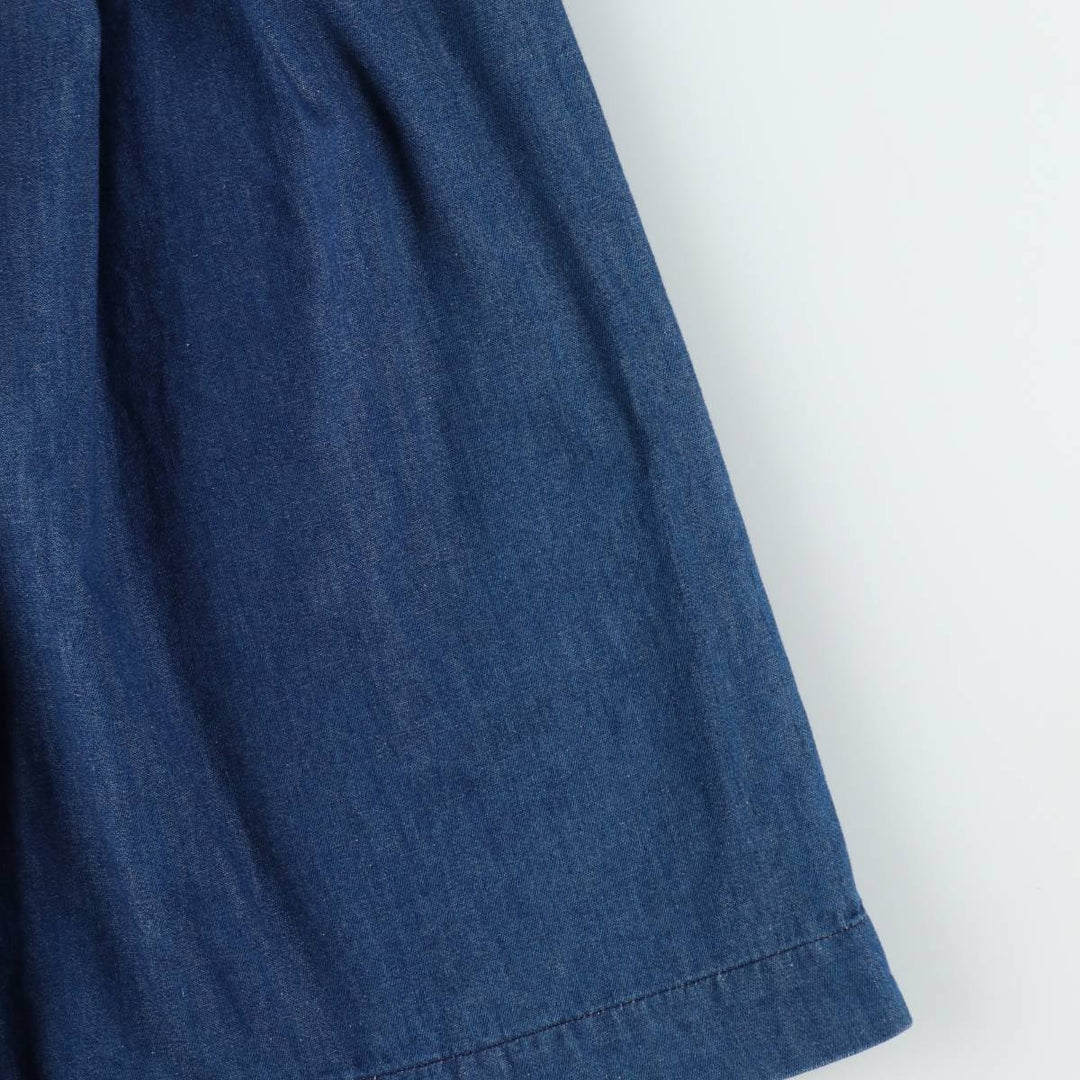 ~90'S Ralph Lauren denim long flared skirt, made in USA, women's size S equivalent, vintage. cotton navy blue type Vintage Second Hand