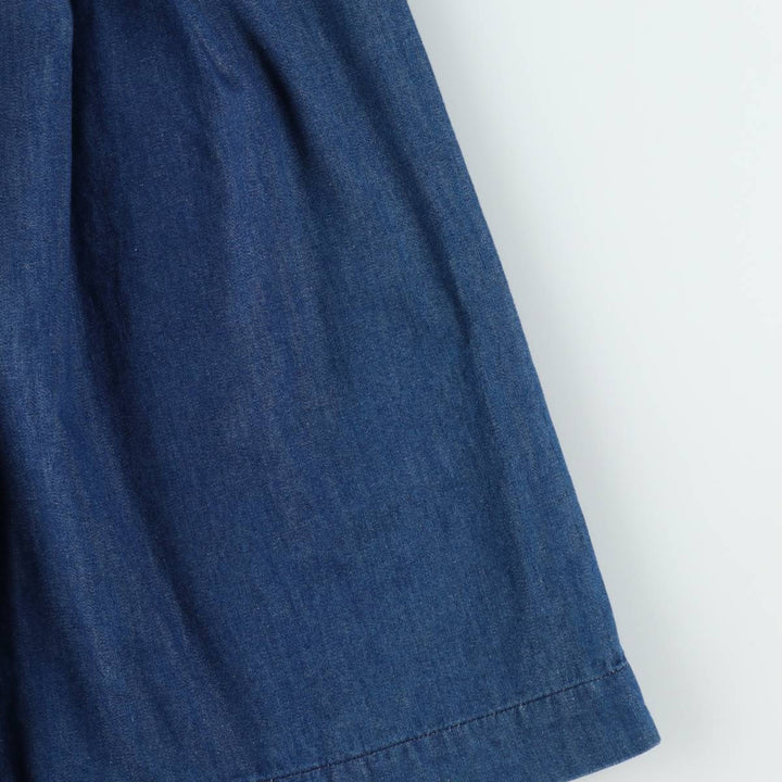 ~90'S Ralph Lauren denim long flared skirt, made in USA, women's size S equivalent, vintage. cotton navy blue type Vintage Second Hand