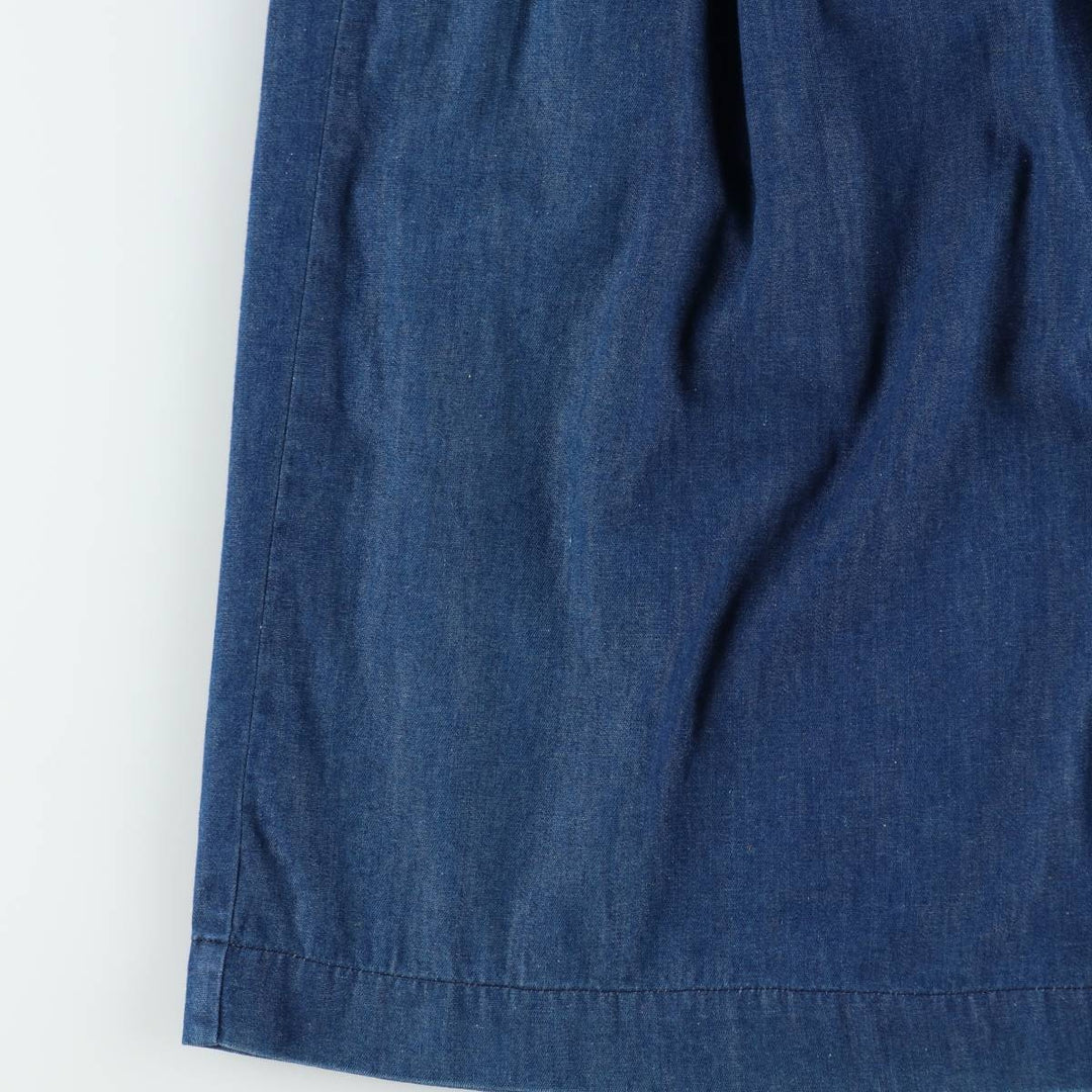 ~90'S Ralph Lauren denim long flared skirt, made in USA, women's size S equivalent, vintage. cotton navy blue type Vintage Second Hand
