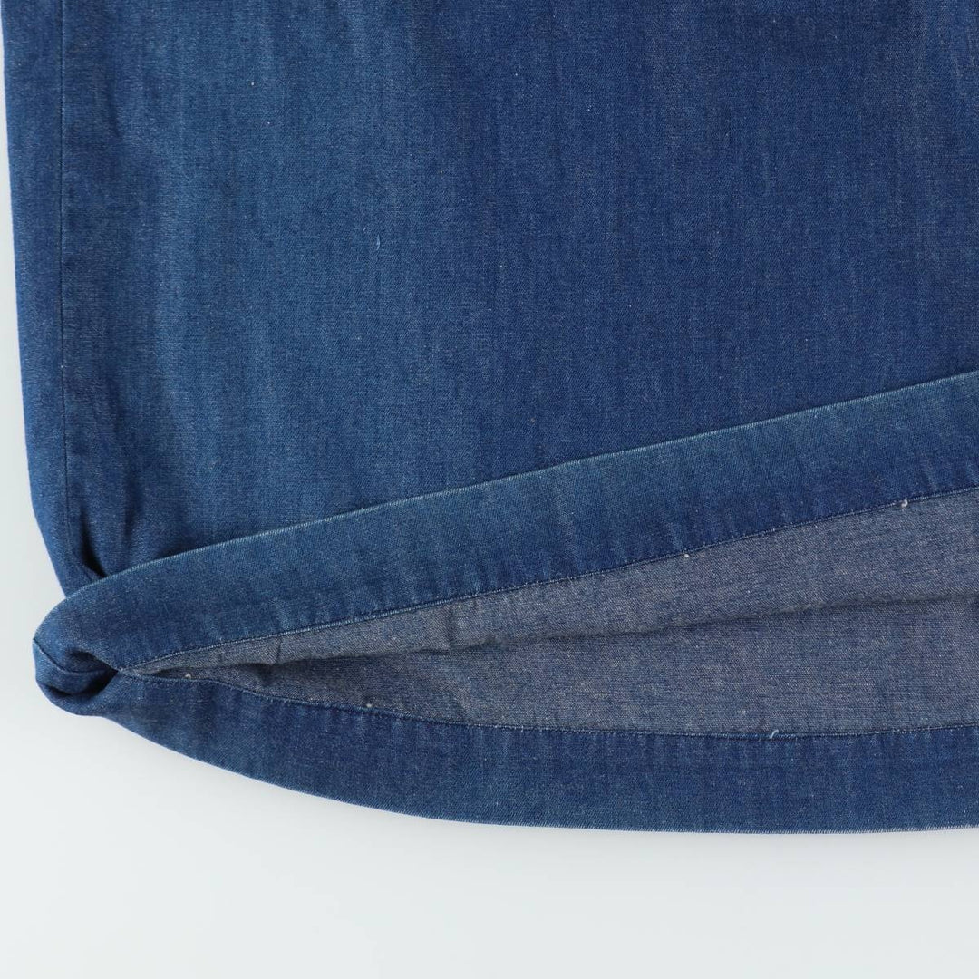 ~90'S Ralph Lauren denim long flared skirt, made in USA, women's size S equivalent, vintage. cotton navy blue type Vintage Second Hand