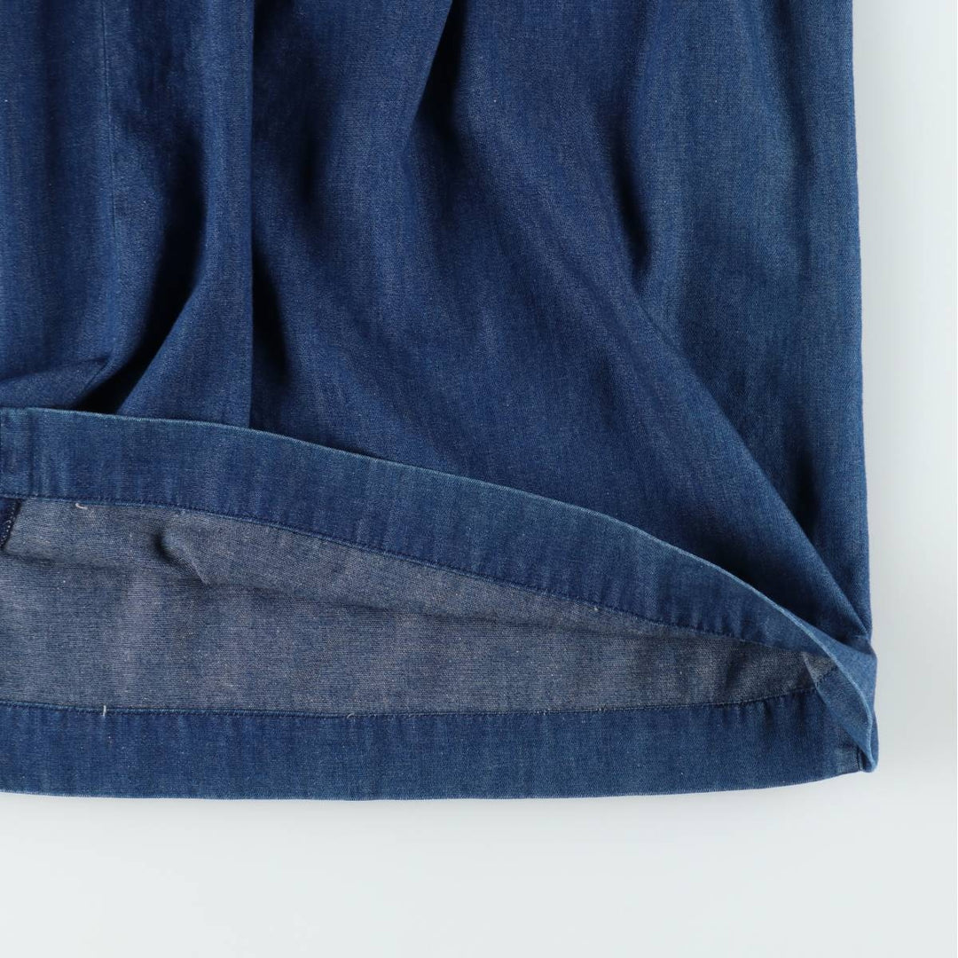 ~90'S Ralph Lauren denim long flared skirt, made in USA, women's size S equivalent, vintage. cotton navy blue type Vintage Second Hand