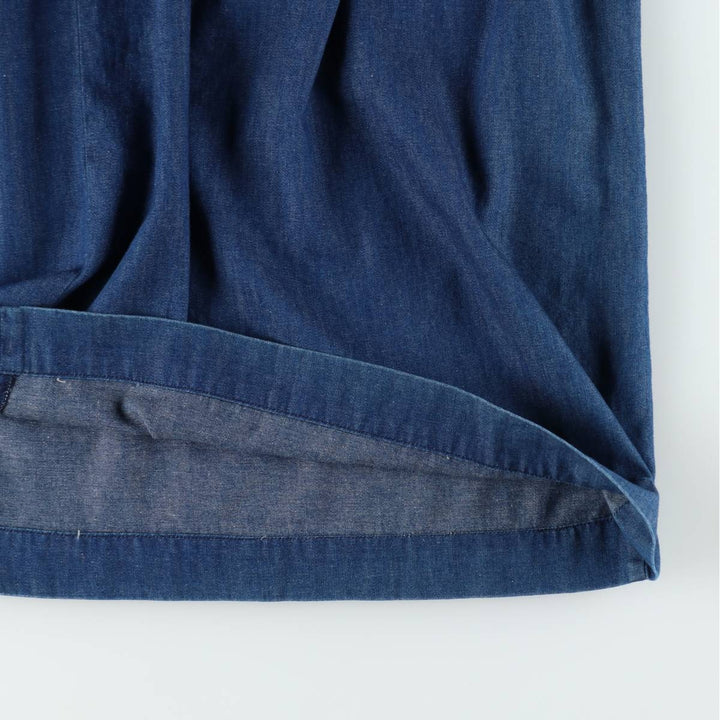 ~90'S Ralph Lauren denim long flared skirt, made in USA, women's size S equivalent, vintage. cotton navy blue type Vintage Second Hand