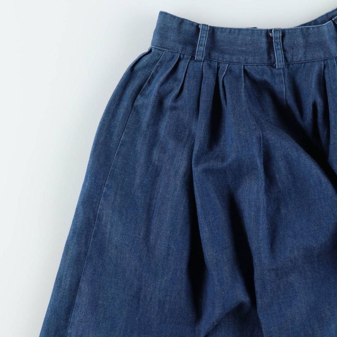 ~90'S Ralph Lauren denim long flared skirt, made in USA, women's size S equivalent, vintage. cotton navy blue type Vintage Second Hand