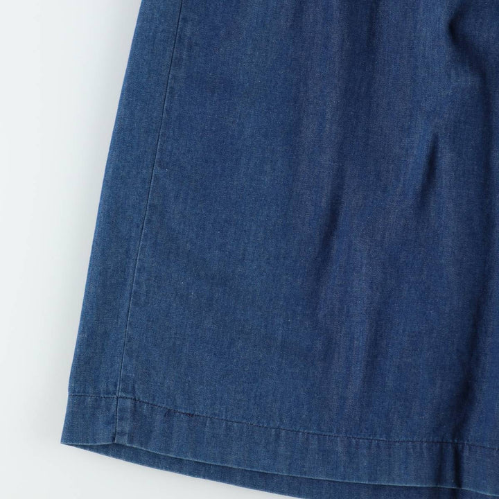 ~90'S Ralph Lauren denim long flared skirt, made in USA, women's size S equivalent, vintage. cotton navy blue type Vintage Second Hand