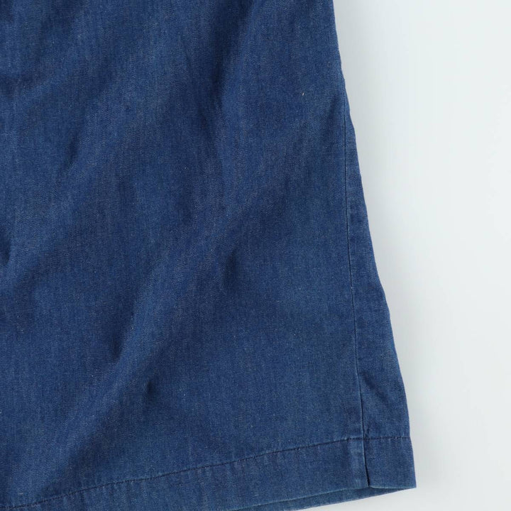 ~90'S Ralph Lauren denim long flared skirt, made in USA, women's size S equivalent, vintage. cotton navy blue type Vintage Second Hand
