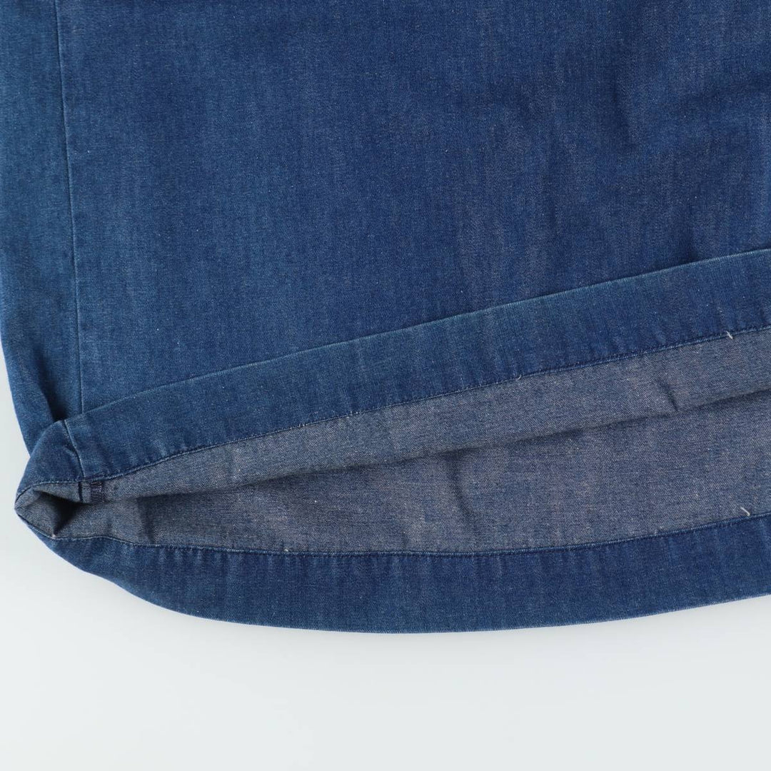 ~90'S Ralph Lauren denim long flared skirt, made in USA, women's size S equivalent, vintage. cotton navy blue type Vintage Second Hand