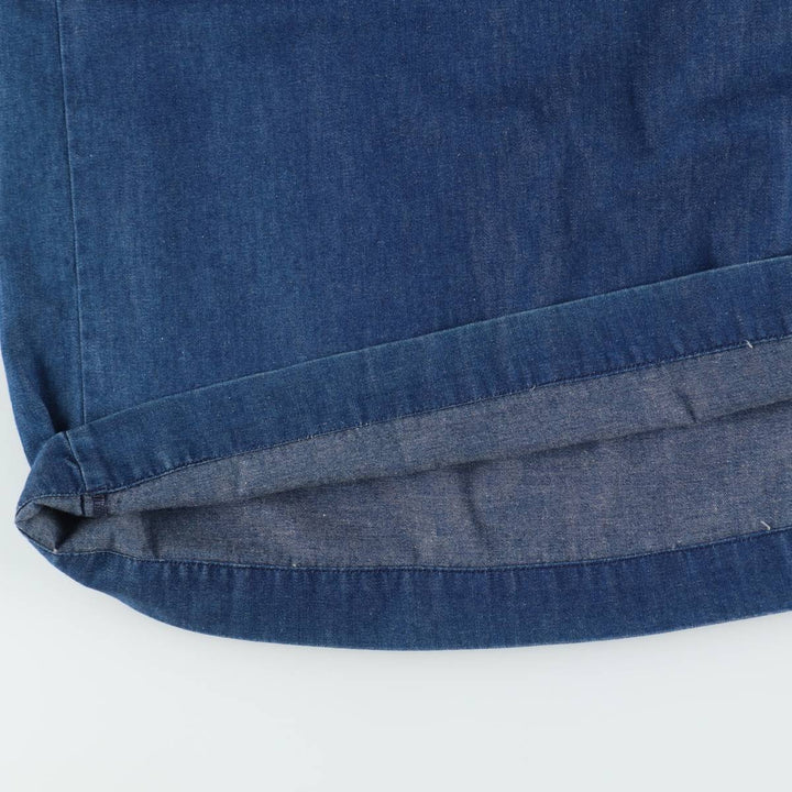 ~90'S Ralph Lauren denim long flared skirt, made in USA, women's size S equivalent, vintage. cotton navy blue type Vintage Second Hand