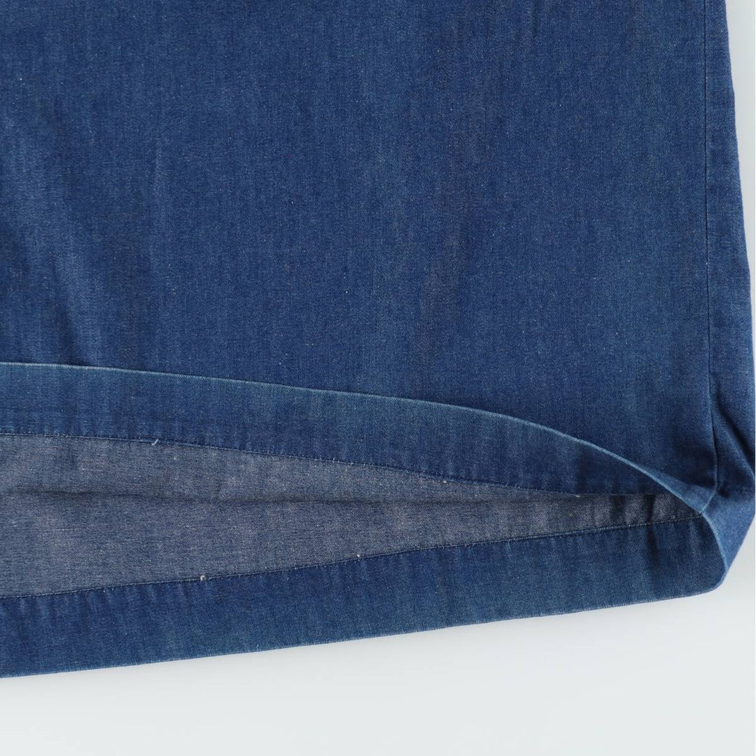 ~90'S Ralph Lauren denim long flared skirt, made in USA, women's size S equivalent, vintage. cotton navy blue type Vintage Second Hand