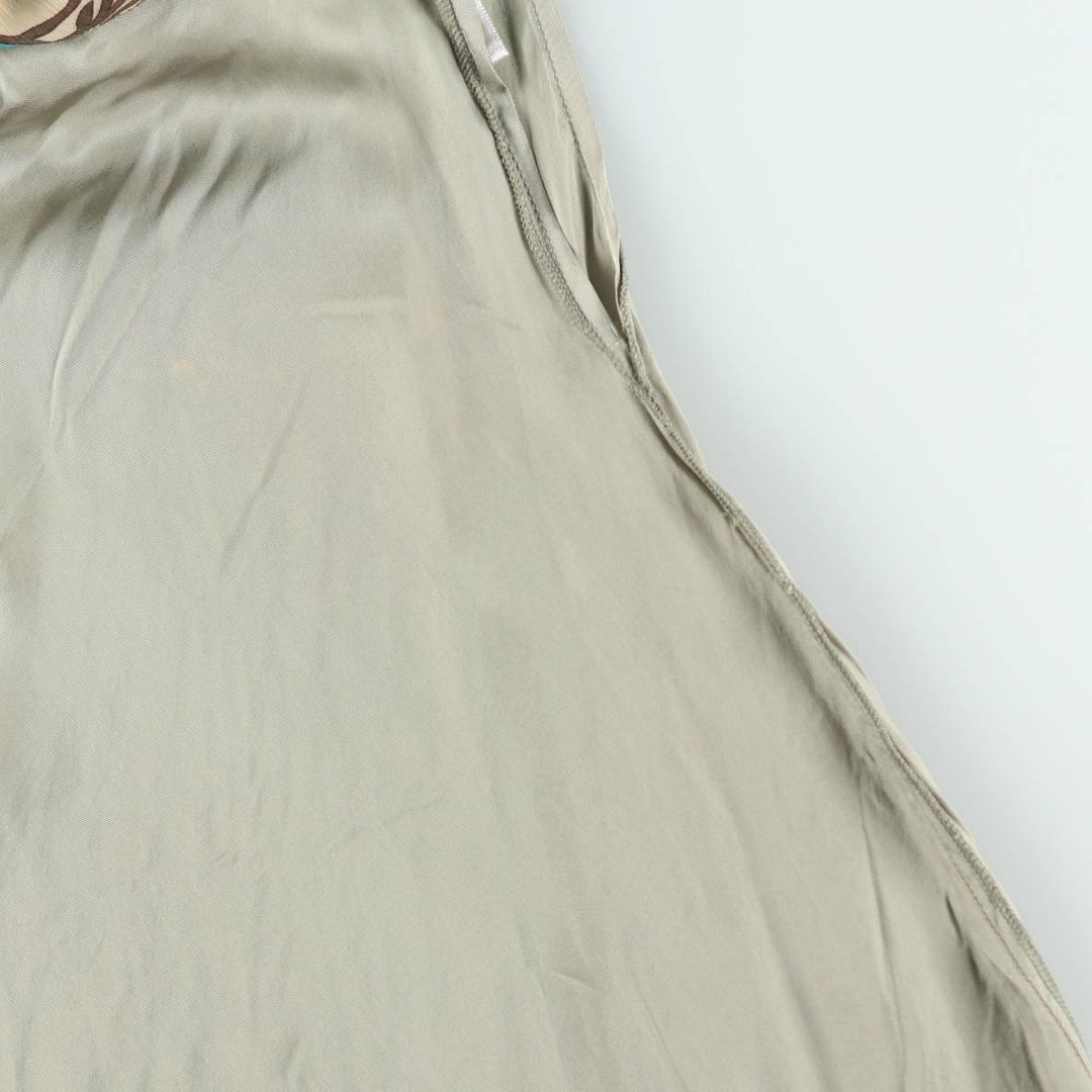 NIASTYLE All-over Botanical Pattern Midi Flare Skirt (Women's Size L equivalent) polyester Beige type Vintage Second Hand