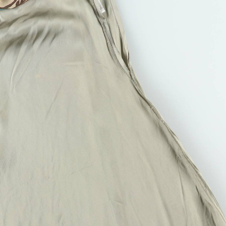 NIASTYLE All-over Botanical Pattern Midi Flare Skirt (Women's Size L equivalent) polyester Beige type Vintage Second Hand