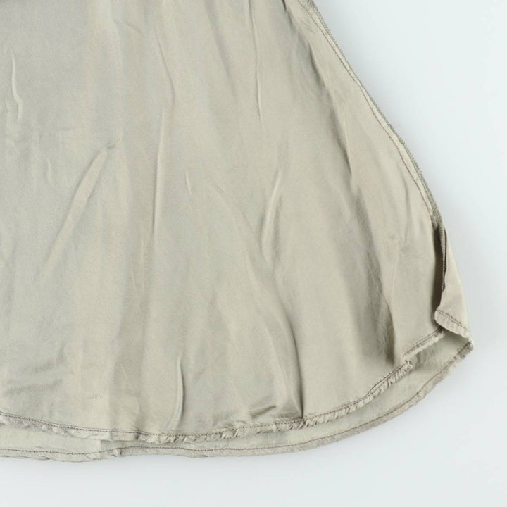 NIASTYLE All-over Botanical Pattern Midi Flare Skirt (Women's Size L equivalent) polyester Beige type Vintage Second Hand