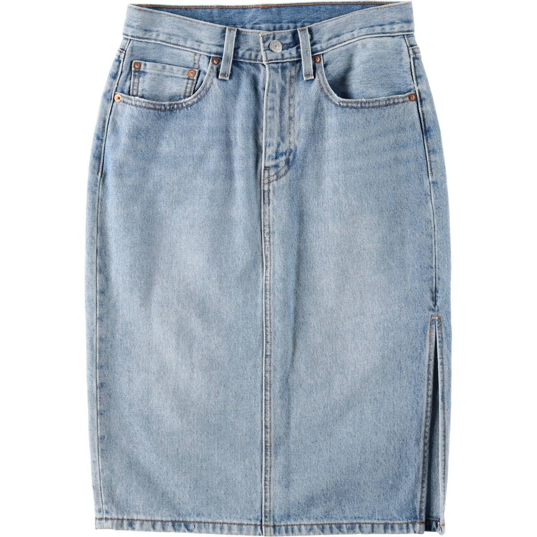 Levi's denim half-length tight skirt, women's size L equivalent. cotton blue type Vintage Second Hand