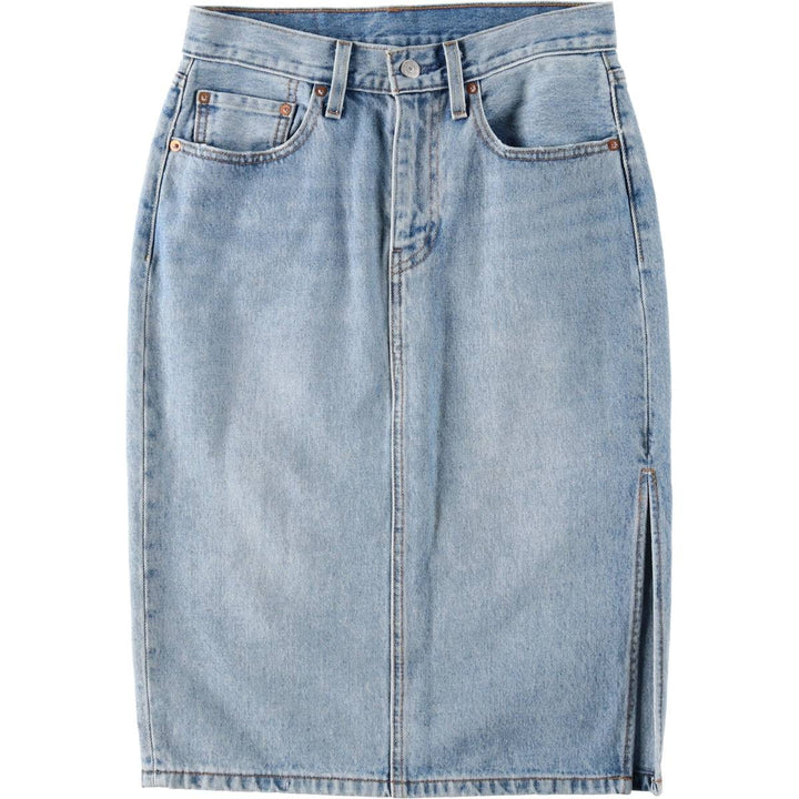 Levi's denim half-length tight skirt, women's size L equivalent. cotton blue type Vintage Second Hand
