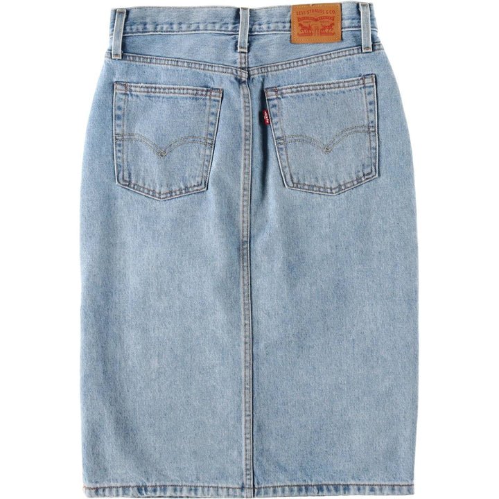 Levi's denim half-length tight skirt, women's size L equivalent. cotton blue type Vintage Second Hand