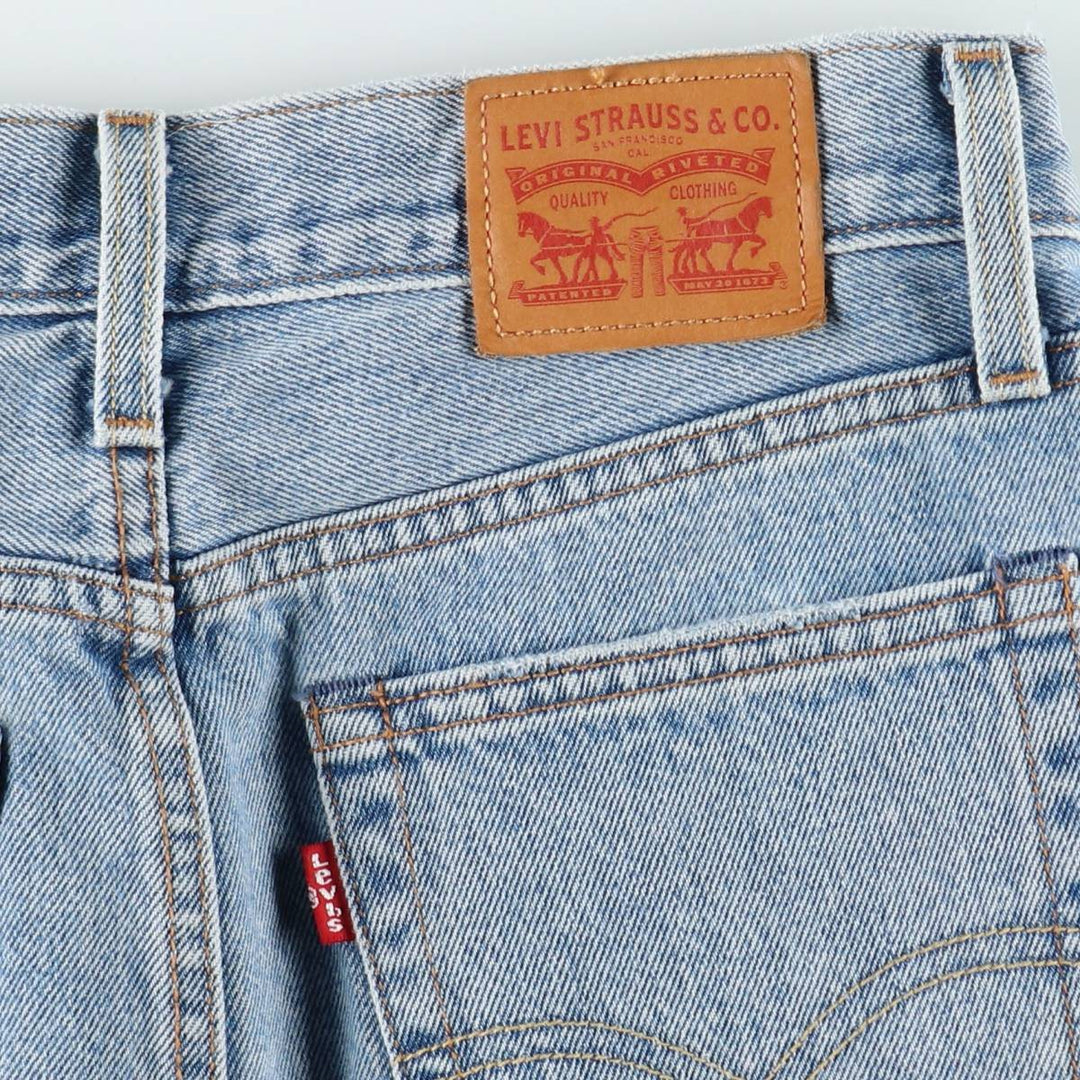 Levi's denim half-length tight skirt, women's size L equivalent. cotton blue type Vintage Second Hand