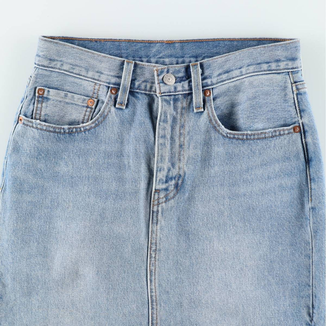 Levi's denim half-length tight skirt, women's size L equivalent. cotton blue type Vintage Second Hand