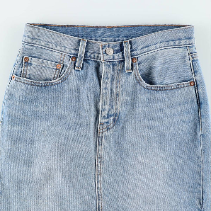 Levi's denim half-length tight skirt, women's size L equivalent. cotton blue type Vintage Second Hand