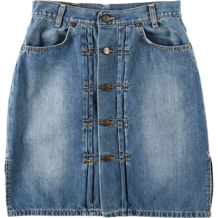 Lee Regular Fit Skort Mid Rise, Front Opening, Denim Half-Length Tight Skirt, Women's Size L cotton blue type Vintage Second Hand