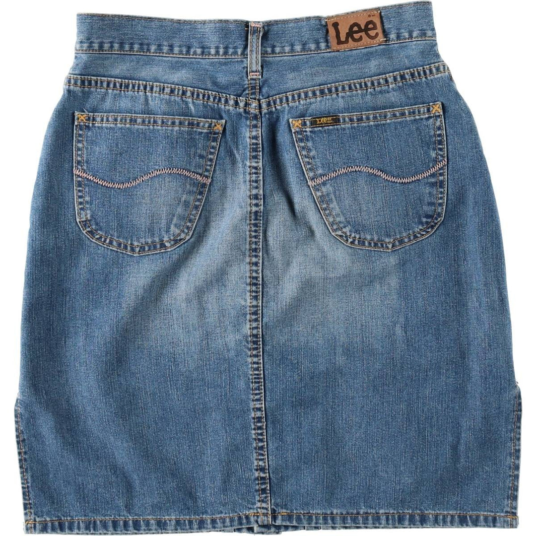 Lee Regular Fit Skort Mid Rise, Front Opening, Denim Half-Length Tight Skirt, Women's Size L cotton blue type Vintage Second Hand