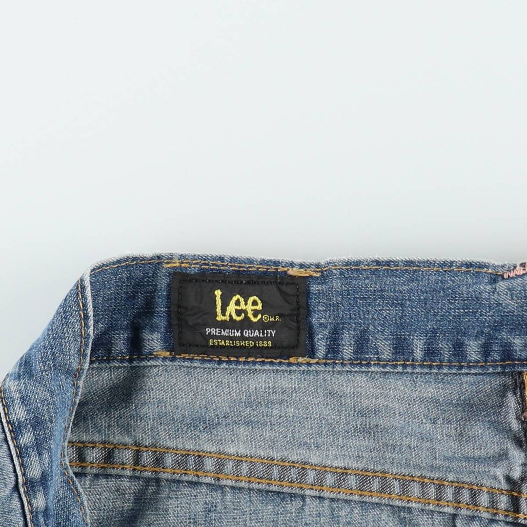 Lee Regular Fit Skort Mid Rise, Front Opening, Denim Half-Length Tight Skirt, Women's Size L cotton blue type Vintage Second Hand