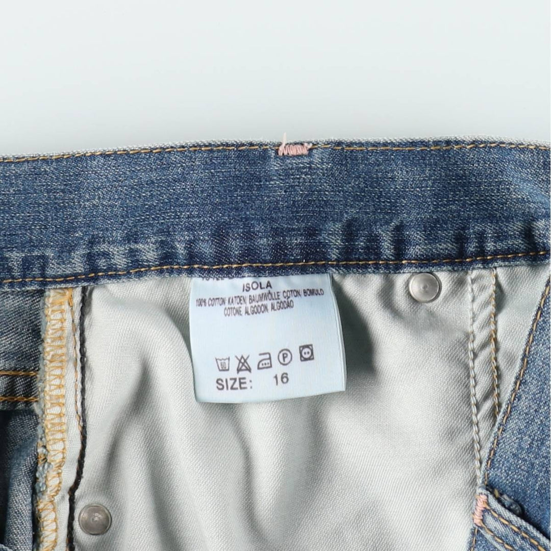 Lee Regular Fit Skort Mid Rise, Front Opening, Denim Half-Length Tight Skirt, Women's Size L cotton blue type Vintage Second Hand