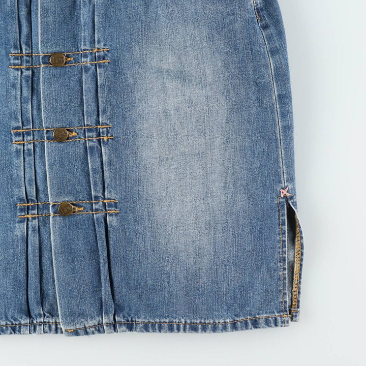 Lee Regular Fit Skort Mid Rise, Front Opening, Denim Half-Length Tight Skirt, Women's Size L cotton blue type Vintage Second Hand