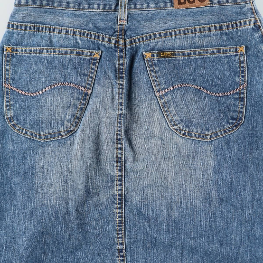 Lee Regular Fit Skort Mid Rise, Front Opening, Denim Half-Length Tight Skirt, Women's Size L cotton blue type Vintage Second Hand