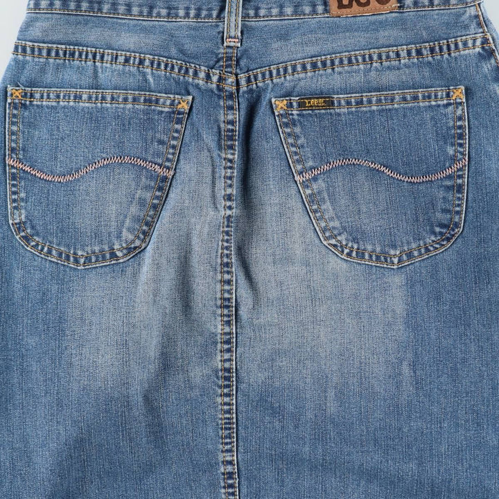 Lee Regular Fit Skort Mid Rise, Front Opening, Denim Half-Length Tight Skirt, Women's Size L cotton blue type Vintage Second Hand
