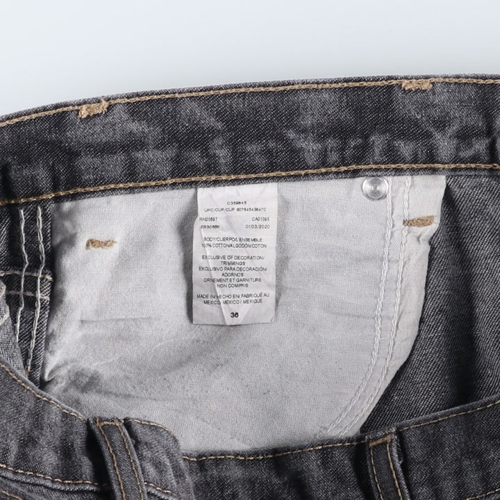 Dickies Men's Black Denim Shorts, Size W37 cotton black type Vintage Second Hand