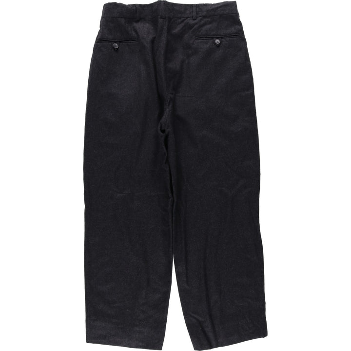 ~1990'S Giorgio Armani Two-Pleat Slacks, Made in Italy, Men's W32 (approx.), Vintage wool Charcoal Vintage Second Hand