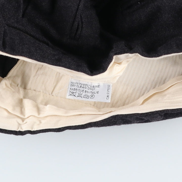 ~1990'S Giorgio Armani Two-Pleat Slacks, Made in Italy, Men's W32 (approx.), Vintage wool Charcoal Vintage Second Hand