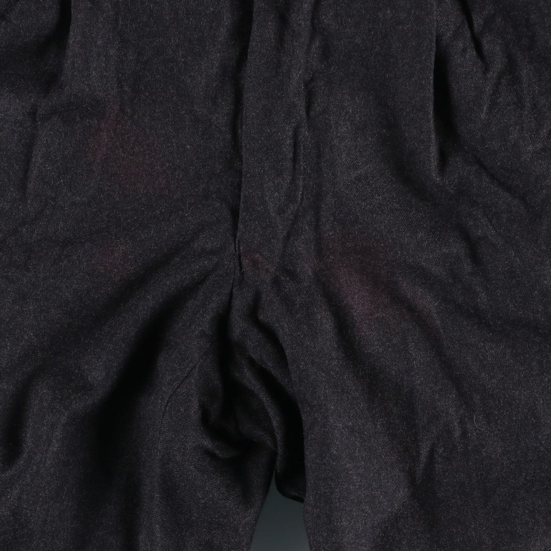 ~1990'S Giorgio Armani Two-Pleat Slacks, Made in Italy, Men's W32 (approx.), Vintage wool Charcoal Vintage Second Hand