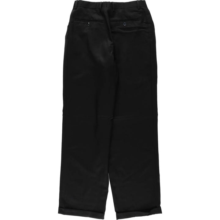 80s-90'S PAZONI Three-Pleat Wool Trousers, Made in Italy, Men's Size W29 (approx.), Vintage wool black type Vintage Second Hand
