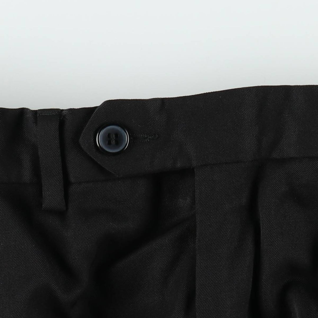 80s-90'S PAZONI Three-Pleat Wool Trousers, Made in Italy, Men's Size W29 (approx.), Vintage wool black type Vintage Second Hand