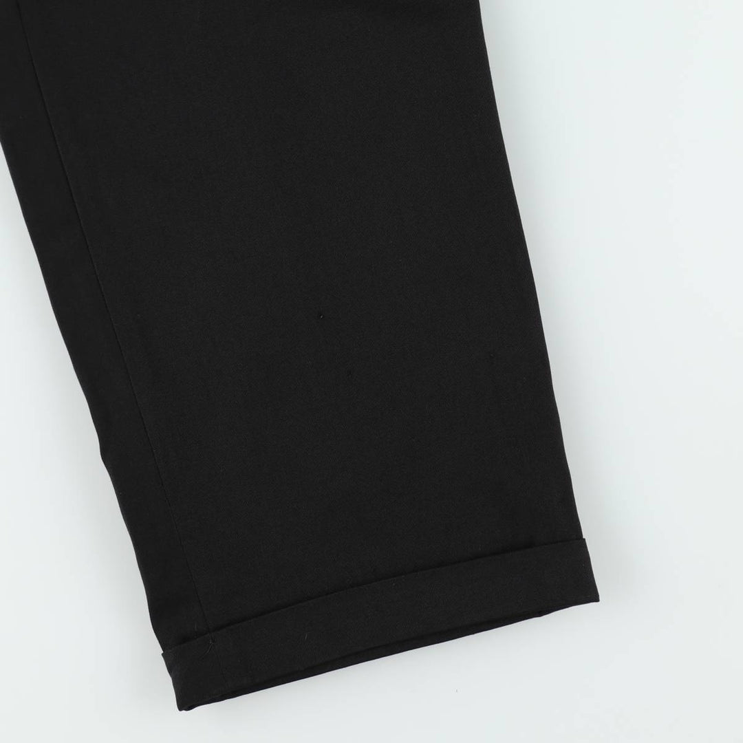 80s-90'S PAZONI Three-Pleat Wool Trousers, Made in Italy, Men's Size W29 (approx.), Vintage wool black type Vintage Second Hand