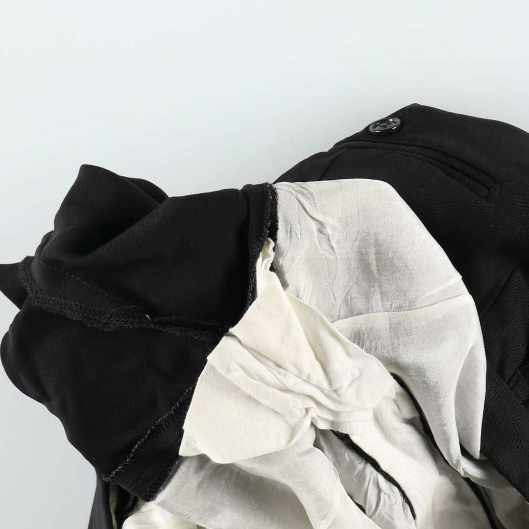 80s-90'S PAZONI Three-Pleat Wool Trousers, Made in Italy, Men's Size W29 (approx.), Vintage wool black type Vintage Second Hand