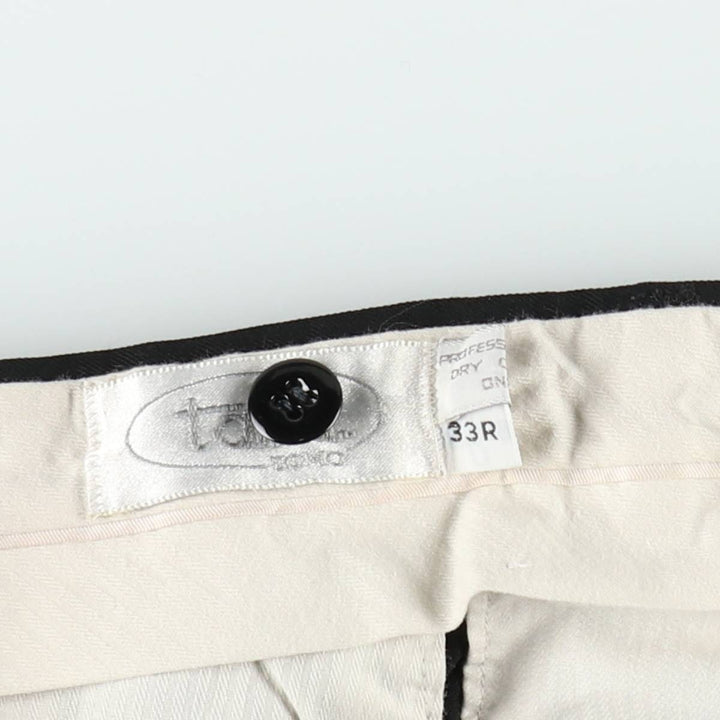 80s-90'S TALLIA UOMO Three-Pleat Slacks Pants, Size 33R (Men's W34 equivalent), Vintage unclear black type Vintage Second Hand